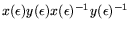 $x(\epsilon)y(\epsilon)x(\epsilon)^{-1}y(\epsilon)^{-1}$