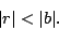 \begin{displaymath}\vert r\vert < \vert b\vert .\end{displaymath}