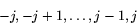 \begin{displaymath}
-j,-j+1,\ldots,j-1,j
\end{displaymath}