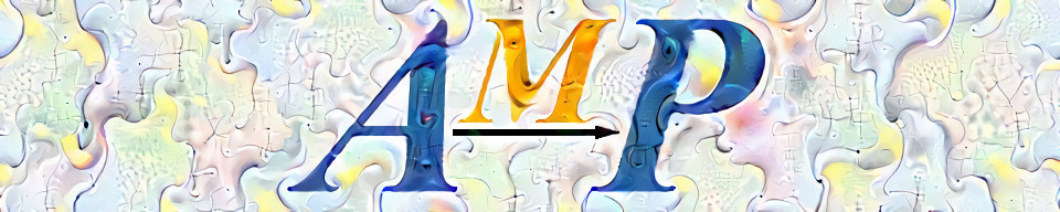 A Deep-Dreamed banner image of the AMP Logo 