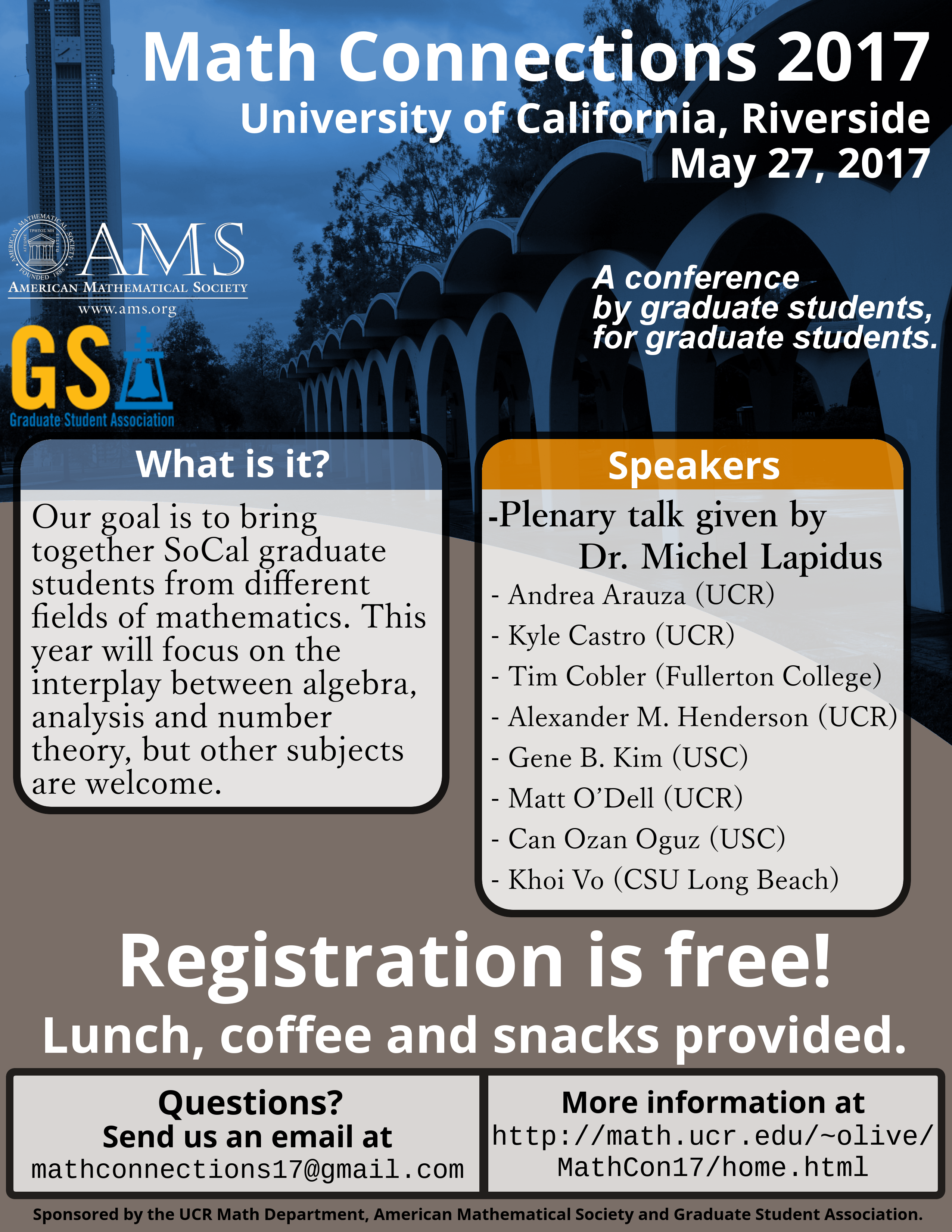 Come to UCR for our graduate student conference!