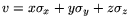 $v=x\sigma_x+y\sigma_y+z\sigma_z$