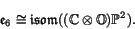 \begin{displaymath}
\e _6 \iso \isom ((\C \tensor \O)\P^2) .
\end{displaymath}