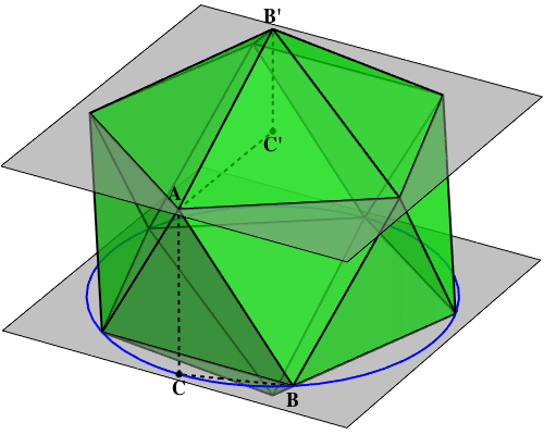 Icosahedron Illustrating Pentagon-Hexagon-Decagon Identity - Greg Egan